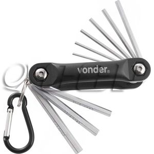 Jogo de chave allen caniveti 5/64 - 1/4 ca 564 - vonder