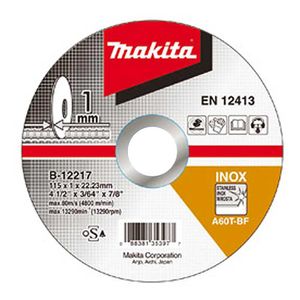 Disco de corte inox / reto 4.1/2 X 1.0 X 7/8 (diâmetro 115mm) makita