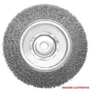 Escova de aço circular 8" x 1.1/2" X 1/2" ropan
