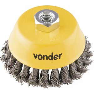 Escova aço copo trançado 100 x m 14 vonder