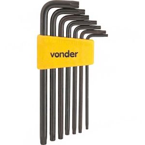 Jogo de chave torx tipo "l" t-10 a t-40 vtx-5 - vonder