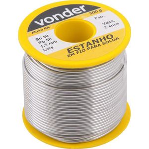 Estanho em fio para solda 50 x 50 / 1.5 Mm c/500gr - vonder