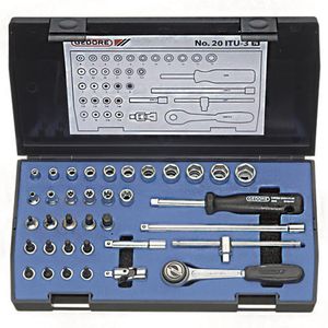 Jogo soquete 4-14 mm 20 itu-3 1/4" gedore