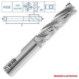 Fresa de desbaste longa 4 cortes 10.0Mm aço cobalto izar