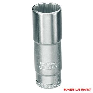 Soquete estriado longo - 11 mm 3/8" d30l gedore
