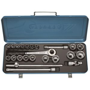Jogo soquete sextavado 12-32 mm 1/2" 19 tmz gedore