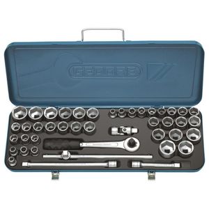 Jogo soquete sextavado 10-32 mm / 3/8-1.1/4 Ref. 19 Pmu gedore