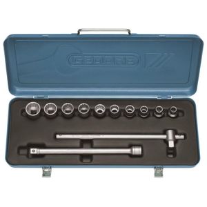 Jogo soquete estriado 3/8-1" 1/2" d19 np gedore