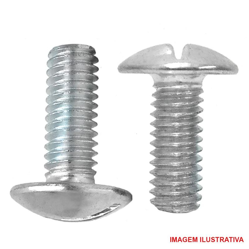 Parafuso lentilha com fenda 1/4 x 7/8 unc zincado branco | CCP Virtual