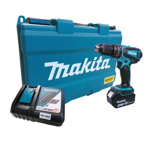 Parafusadeira furadeira de impacto á bateria 1/2" 18v bivolt lxt dhp456rf com maleta - makita