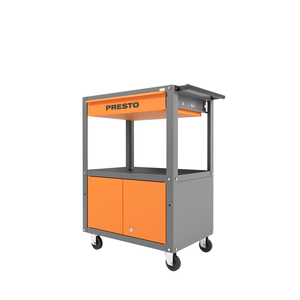 Carro oficina semi-fechado cinza/laranja 91003 - presto