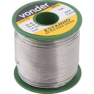 Estanho em fio para solda 40 x 60 / 1 mm c/500gr. - Vonder