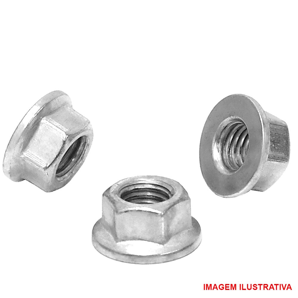 Porca sextavada flangeada cl. 5 - M7-1,00 - zincada
