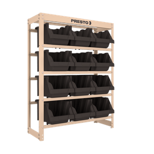 Kit estante com 12 gavetas nro. 7 Preta - presto