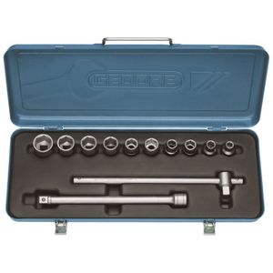 Jogo soquete sextavado 10-22 mm 1/2" 19 nm gedore