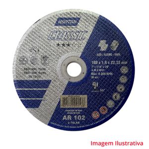 Disco de corte Fino para aço Classic Ar-102 7" X 1,6mm" X 7/8" NORTON