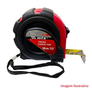 Trena curta top, 10 m x 25 mm, emborrachado, fita de metal gancho magnético// mtx