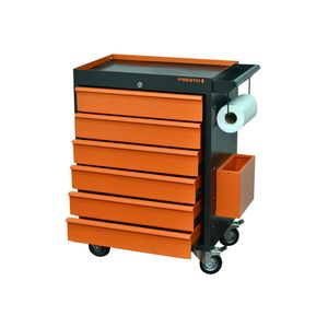 Carro para Ferramentas PRO Grafite/Laranja com 6 Gavetas 91021 - Presto