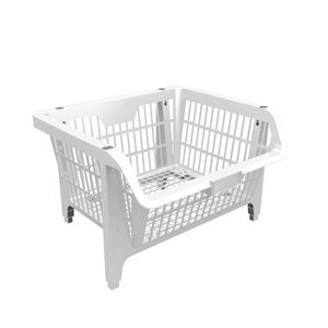 Cesto plástico expositor prático verde 58cm branco 42510 Presto