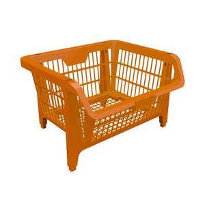 Cesto plástico expositor prático verde 44cm laranja 42515 Presto