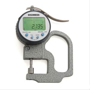 Medidor de espessura digital capacidade 0-10mm 0,005mm/.0002" Arco 120 m/m - digimess - 130.404