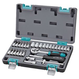 Jogo de Soquete com 29 peças 1/4" em cromo vanadio com maleta 1410055 Stels