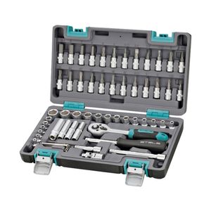 Jogo de Soquete com 57 peças 1/4" em cromo vanadio com maleta 1410155 Stels