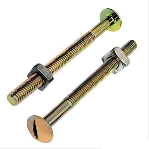 Parafuso cama fenda com porca - 1/4-20 x 50 unc bicromatizado