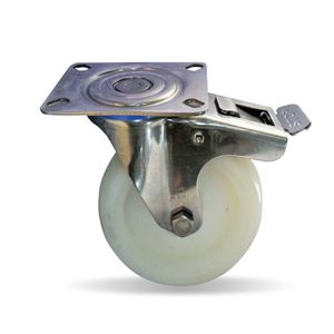 Rodizio giratório com placa e freio inox 5" glpf512bp- colson