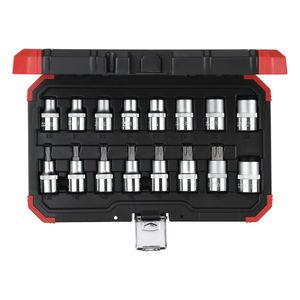 Jogo soquete torx enc. 1/2" T 30 a T 70 / E 10 a E 24 / Ref. 3300009 Gedore RED