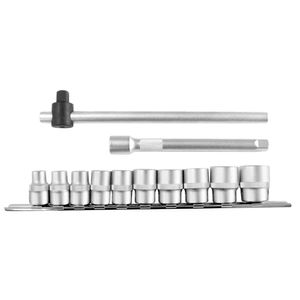 Jogo de soquetes estriado 3/8" 8 a 19 mm com 12 peças / Ref. 3300035 Gedore RED