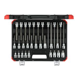 Jogo de soquete hexagonal enc. 1/2" 5 a 19 m/m com 30 peças / Ref. 3301573 Gedore RED