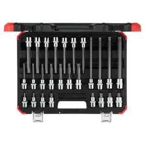 Jogo de soquete multidentado enc. 1/2" 5 a 16 m/m com 26 peças / Ref. 3301574 Gedore RED