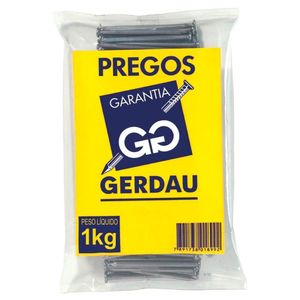 Prego com cabeça 13 x 18 gerdau - pacote com 1 kg