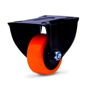 Rodizio fixo preto com placa 3" PU capacidade até 70 Kg - Colson
