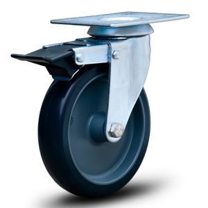 Rodizio giratório com placa e freio 5" glp 512bp - colson