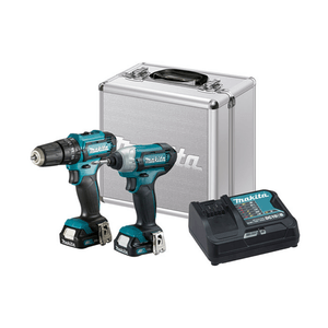Combo Makita Parafusadeira / Furadeira HP333D e Parafusadeira de Impacto TD110D CLX228SAX com maleta de alumínio
