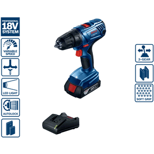 Parafusadeira e Furadeira de impacto a bateria 1/2" 18 Vots GSB180-LI - Bosch