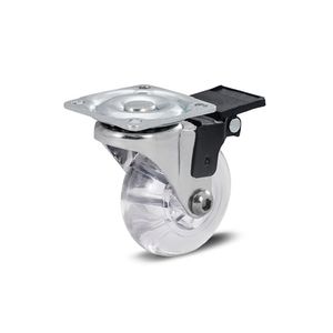 Rodizio giratorio com placa e freio PVC (GEL) 2" capacidade até 40 Kg - Colson