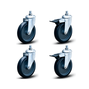 Kit com 4 Rodizios 6'' c/parafuso 2 Giratório 2 c/ Freio 255kg Colson