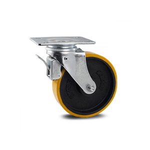 Rodizio Giratório com placa e freio 6" PU capacidade até 300 kg - Colson