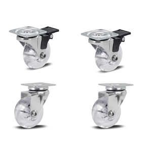 Kit com 4 Rodizios GEL placa 2 Giro + 2 Giro Freio 2" p/ 120 kg Colson