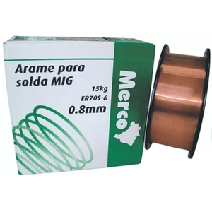 Arame mig ER70 S-6 0.8 mm rolo com 15 kg Mercosul
