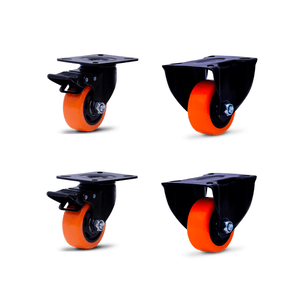 Kit com 4 Rodizios 3'' Preto 2 Fixo 2 Giratório c/Freio 210 kg Colson