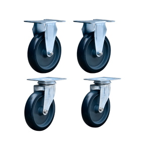 Kit com 4 Rodizios 3'' com Placa 2 Fixo + 2 Giratório 180kg Colson