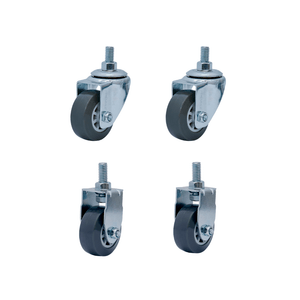 Kit com 4 Rodizios 2'' c/ Parafuso 2 Fixo 2 Giratório 135kg Colson