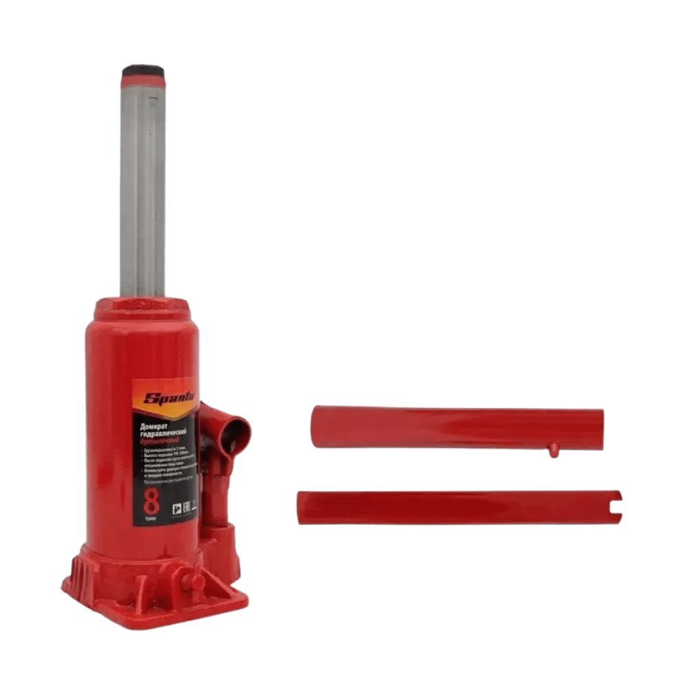 Macaco hidraulico tipo garrafa, 8 t, altura 200 - 385 mm//sparta