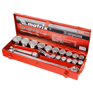 Jogo de Catraca e Soquetes 3/4" Caixa Metalica 20 pcs 135369 - MTX