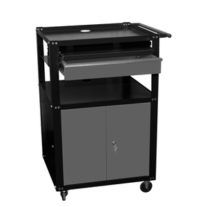 Carro Rack Semi aberto com gaveta para computadores Dark 91017 - Presto