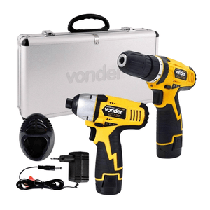 Kit parafusadeira/furadeira PFV 010 + parafusadeira com impacto PBV 108, bateria de 10,8 V (60.01.010.000) Vonder